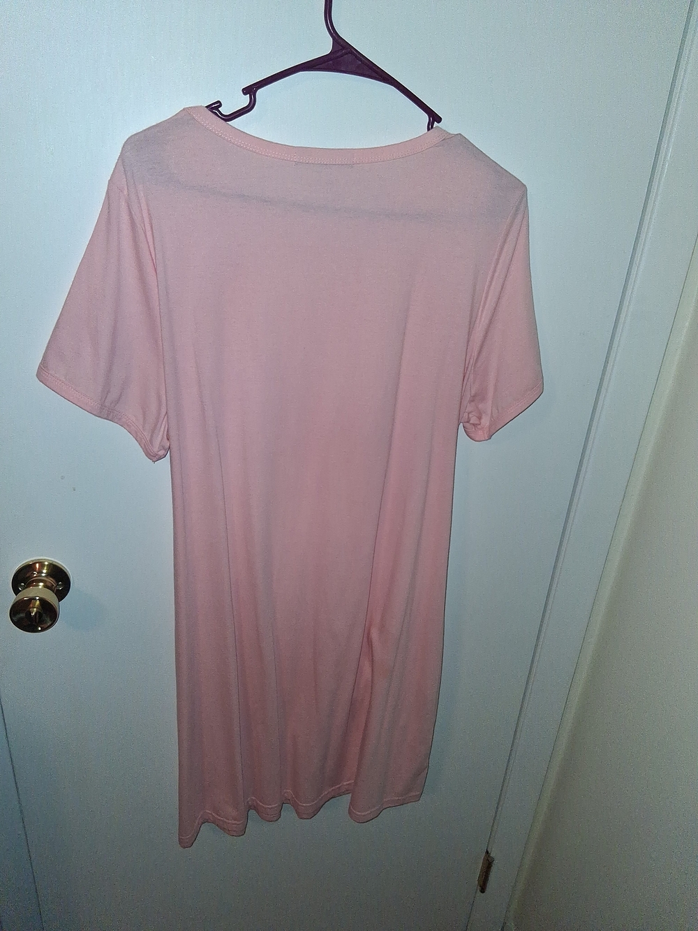 Soft Pink Women's Draped Short-Sleeve Top Shein - Picture 2 of 3
